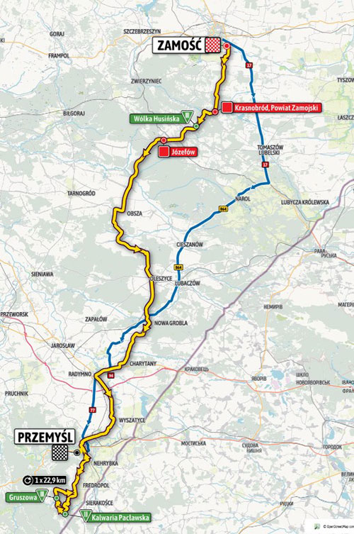 Tour of Poland stage 2 map